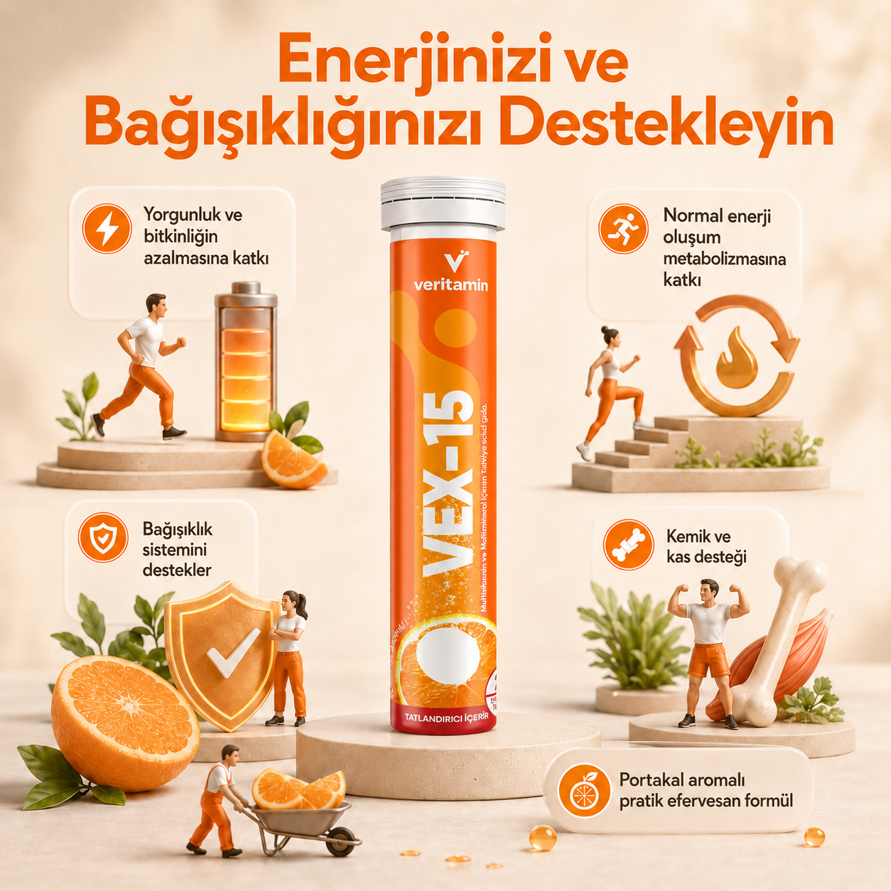 VEX-15 – Multivitamin ve Multimineral ürün kutusu arka görünüm