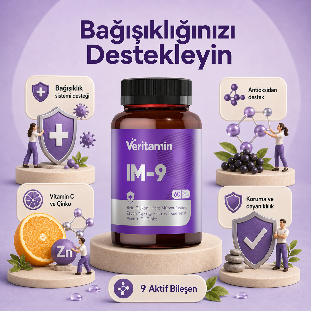 IM-9-Bağışıklık Destekleyici Takviye ürün kutusu arka görünüm